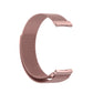 Rose pink milanese magnetic strap with end clasps shown flat