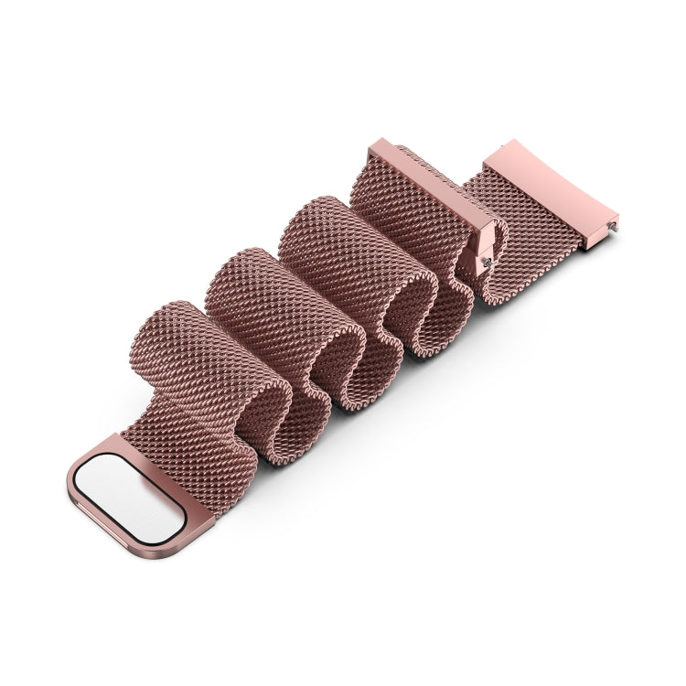 Rose pink milanese magnetic strap, mesh band with clasp ends and slots