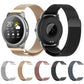 Magnetic Milanese watch strap, free size, with rose-beige and black mesh bands