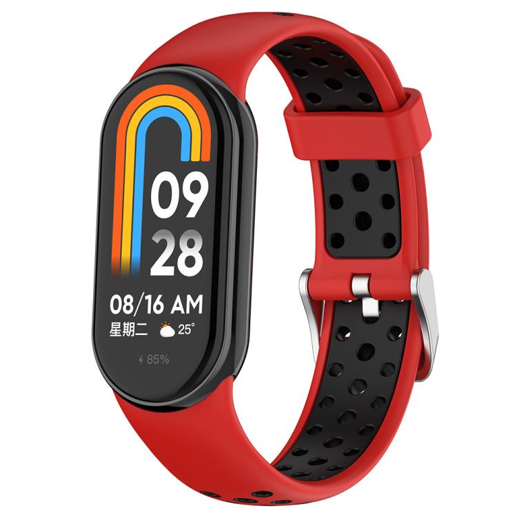 xDfind Metal Plug Two Color Silicone Watch Band, For Xiaomi Smart Band 11 / 10 / 9 / 8