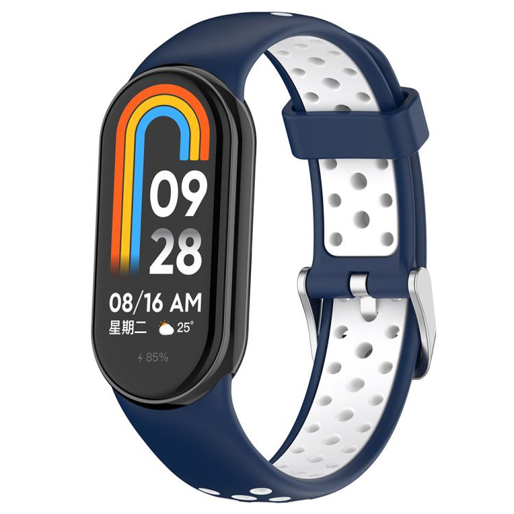 xDfind Metal Plug Two Color Silicone Watch Band, For Xiaomi Smart Band 11 / 10 / 9 / 8