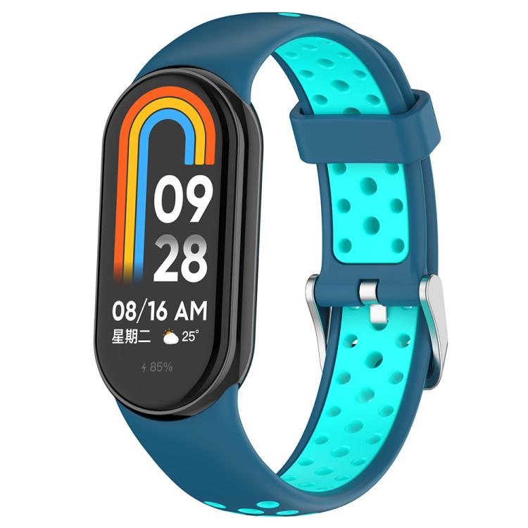 xDfind Metal Plug Two Color Silicone Watch Band, For Xiaomi Smart Band 11 / 10 / 9 / 8