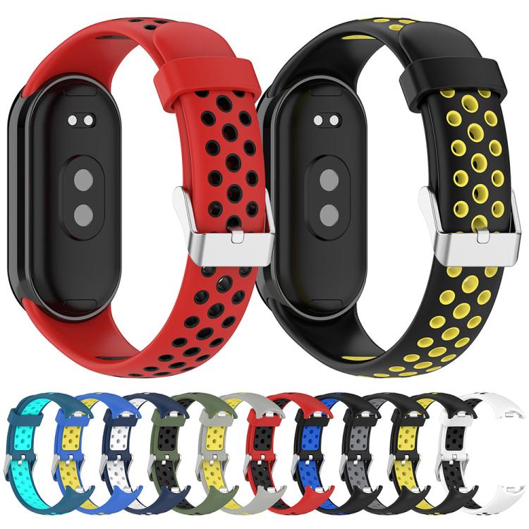 xDfind Metal Plug Two Color Silicone Watch Band, For Xiaomi Smart Band 11 / 10 / 9 / 8