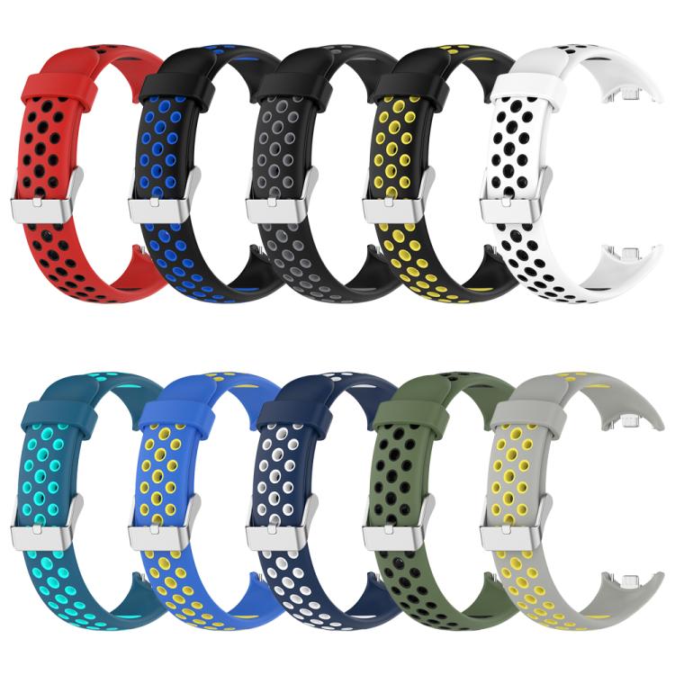 xDfind Metal Plug Two Color Silicone Watch Band, For Xiaomi Smart Band 11 / 10 / 9 / 8