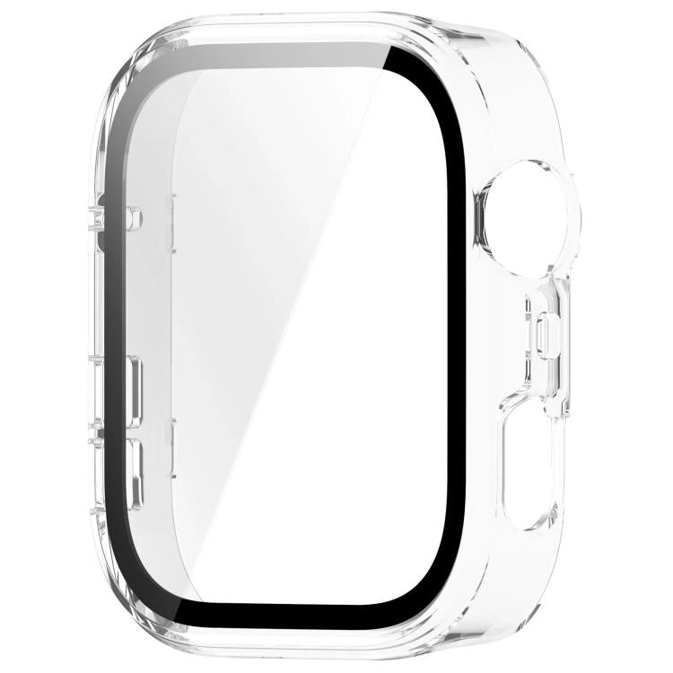 Clear watch protective cover with integrated screen protector and button cutouts