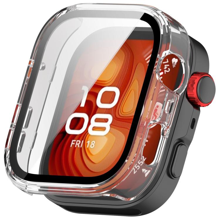 Clear PC watch protective cover with integrated tempered glass screen protector