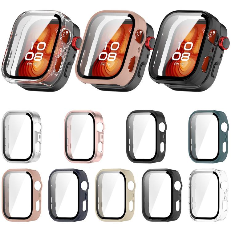 Watch protective cases in assorted colors, shown fitted on watches and as separate covers