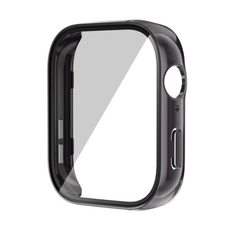 Gunmetal watch protective cover with integrated screen film and side button cutouts.