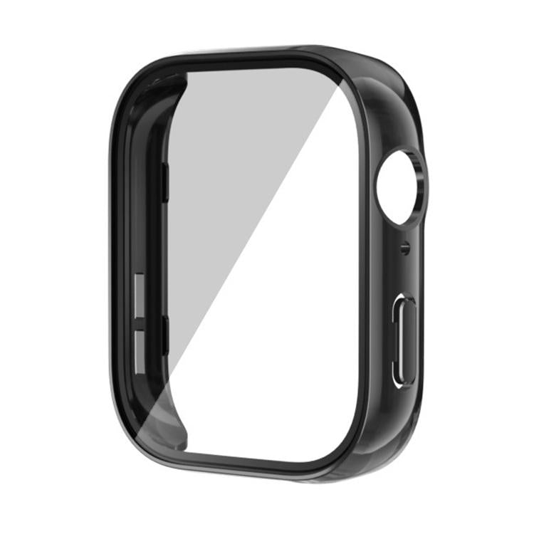 Black watch protective cover with a built-in clear screen protector and button cutouts
