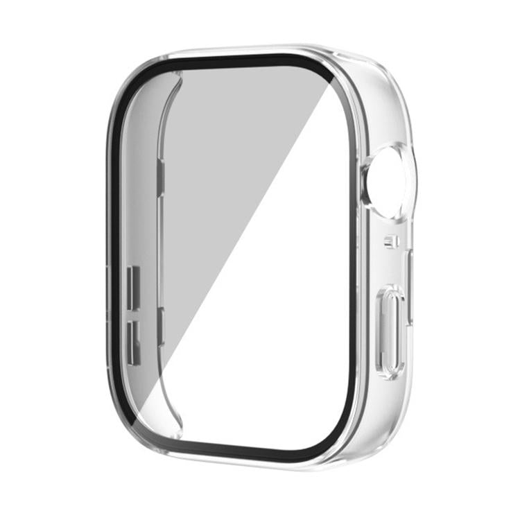 Transparent watch protective cover with a built-in clear screen protector and button cutouts