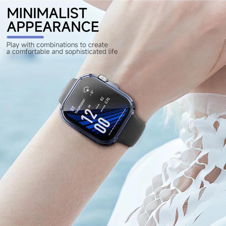 Watch protective cover with integrated screen film on a smartwatch
