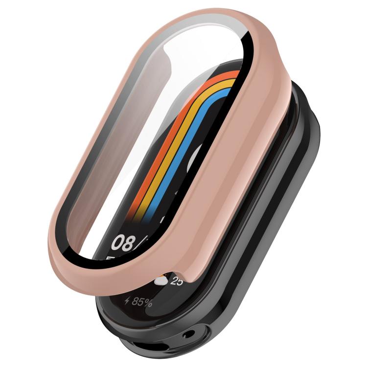 Rose gold watch band protective cover with integrated screen protector