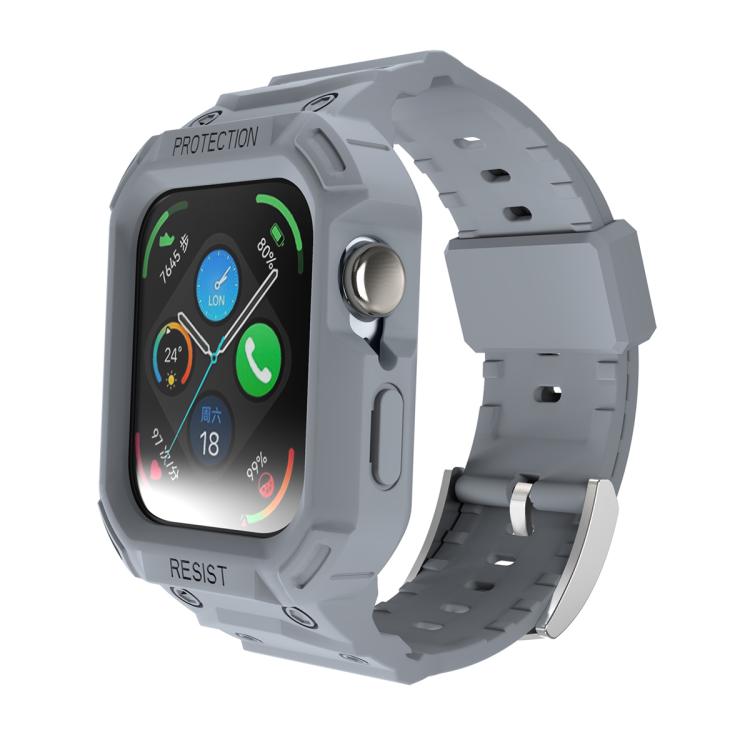 Light gray integrated TPU watch band with protective case