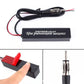 Black amplified antenna module with attached cable, red/black wires, and connector socket