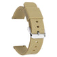Beige silicone watch band with silver pin buckle and adjustment holes