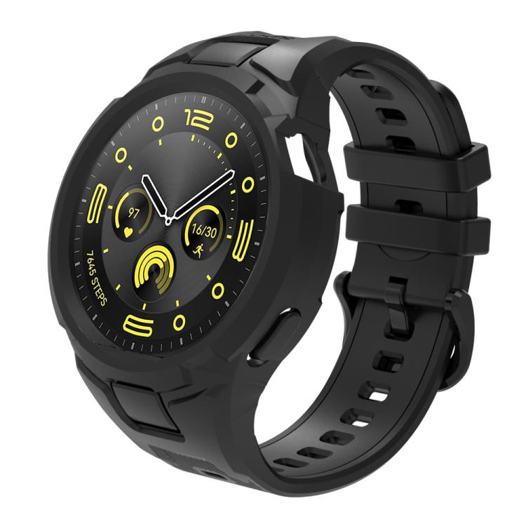 Black integrated TPU smartwatch band and case