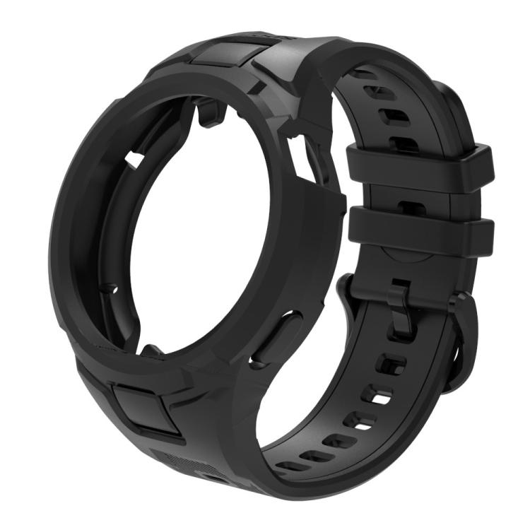 Black integrated TPU watch band shown without the watch face.
