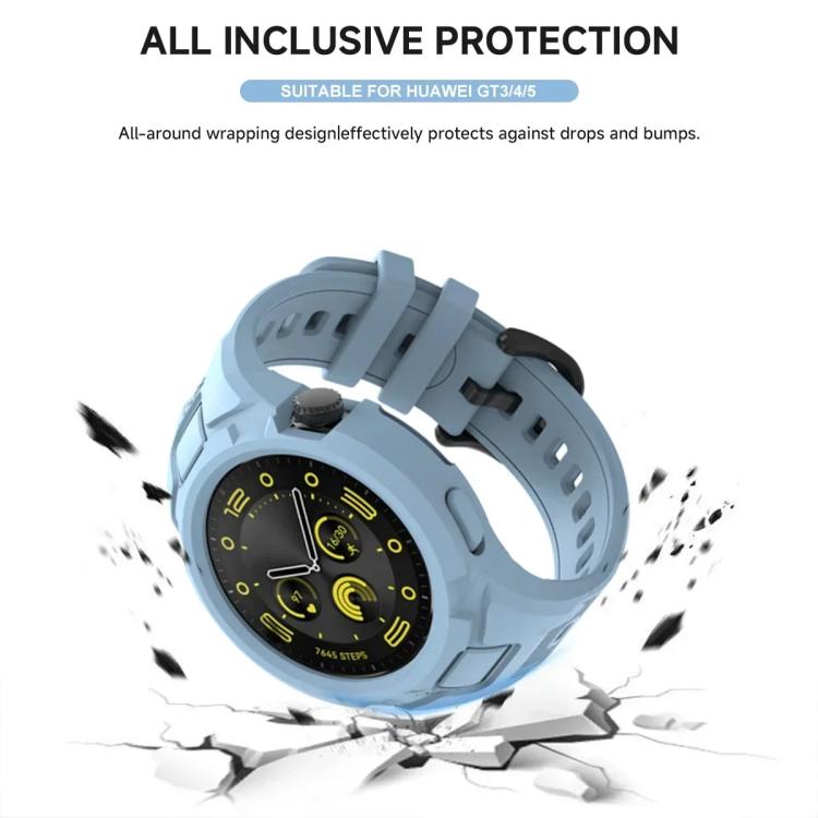 Light blue integrated TPU watch band and case with protective wraparound design.