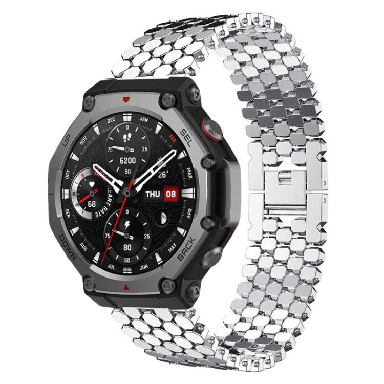 xDfind Fish Scale Texture Metal Watch Band, For Amazfit T-Rex 3