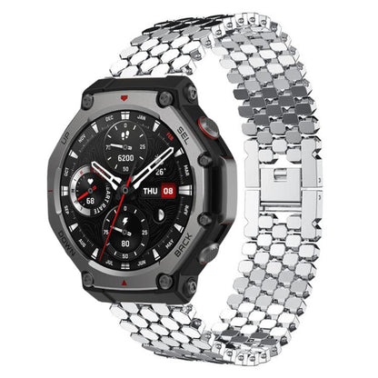 xDfind Fish Scale Texture Metal Watch Band, For Amazfit T-Rex 3