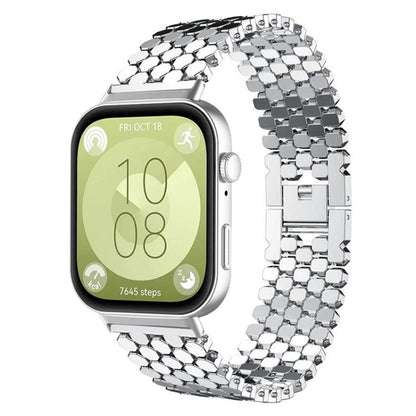xDfind Fish Scale Texture Metal Watch Band, For Huawei Watch Fit4 / Fit4 Pro / Fit3