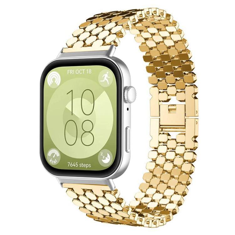 xDfind Fish Scale Texture Metal Watch Band, For Huawei Watch Fit4 / Fit4 Pro / Fit3
