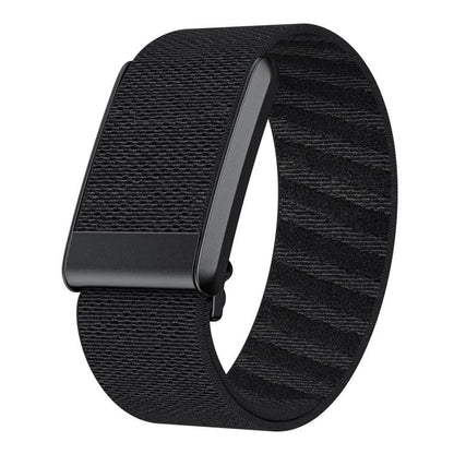 Black patterned nylon WHOOP 4.0 watch band with adjustable clasp