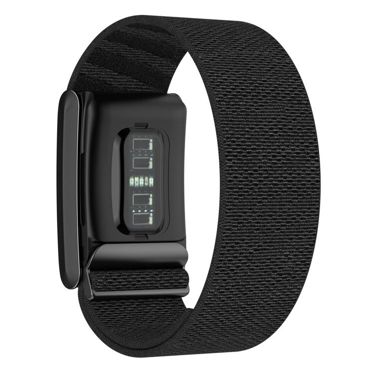 Black nylon WHOOP 4.0 watch band with sensor attached