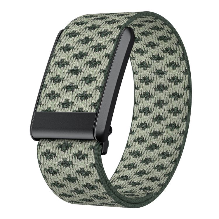 Light olive and dark green patterned nylon WHOOP 4.0 watch band