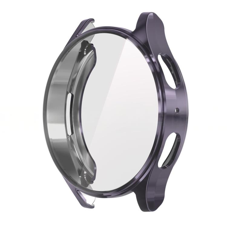 Purple TPU Galaxy Watch cover with clear screen protector and button cutouts