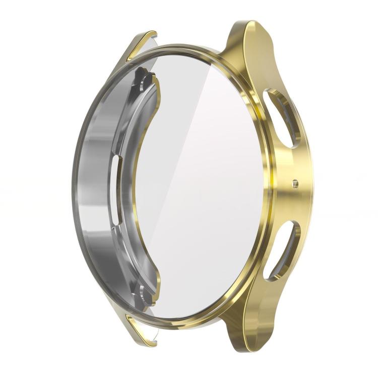 Gold Samsung Galaxy Watch7 cover with integrated clear screen protector