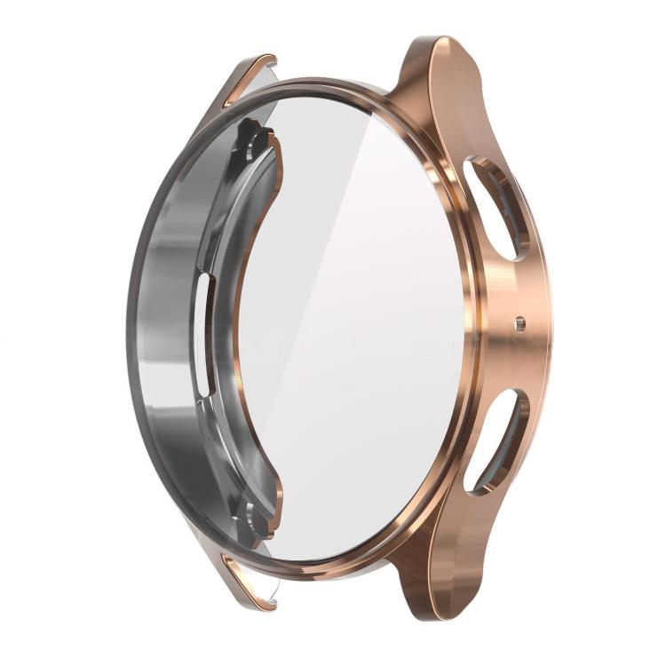 Rose gold Samsung Galaxy Watch7 cover with integrated clear screen protector