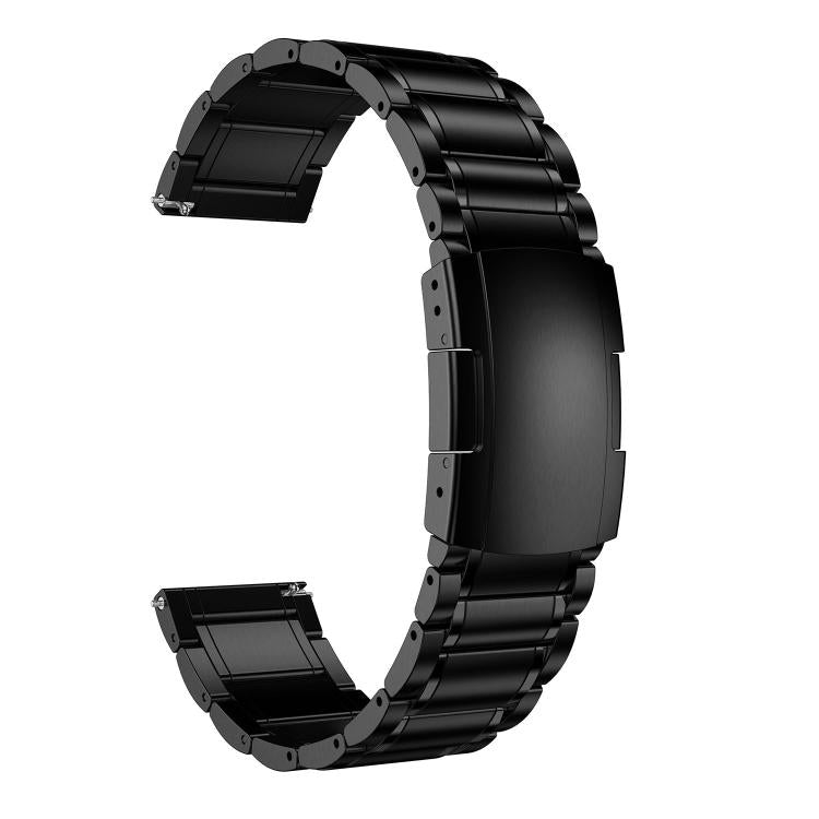 Black five-bead titanium-alloy watch band with folding clasp