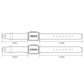 Leather watch band size diagram showing 38 mm and 42 mm options with strap measurements.