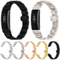 Stainless steel Fitbit watch bands in black, silver, starlight, rose gold, and gold