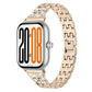 Five Beads Dual Row Diamond Stainless Steel Watch Band, For Honor Watch X5