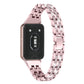 Five Beads Dual Row Diamond Stainless Steel Watch Band, For Honor Watch X5