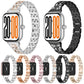 Five Beads Dual Row Diamond Stainless Steel Watch Band, For Honor Watch X5