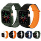 Integrated silicone watch bands with cases in five color combinations