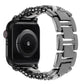 Dark gray Apple Watch band with wide polished metal links