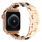 Rose gold-tone Apple Watch band with wide polished metal links