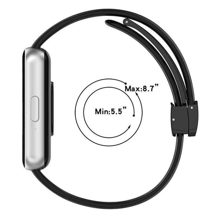 5 Pack xDfind Hole Style Magnetic Black Buckle Silicone Watch Band, For Samsung Galaxy Fit3