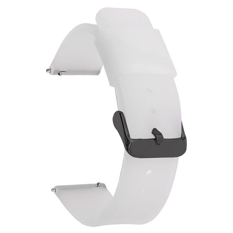Translucent white silicone watch band with black pin buckle