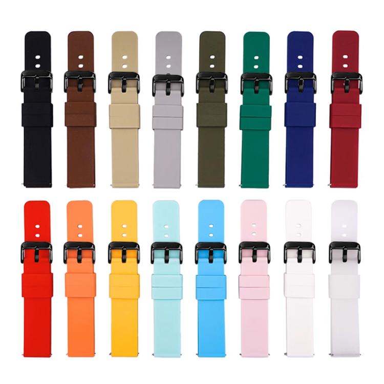 Silicone watch bands in 16 colors with black pin buckles
