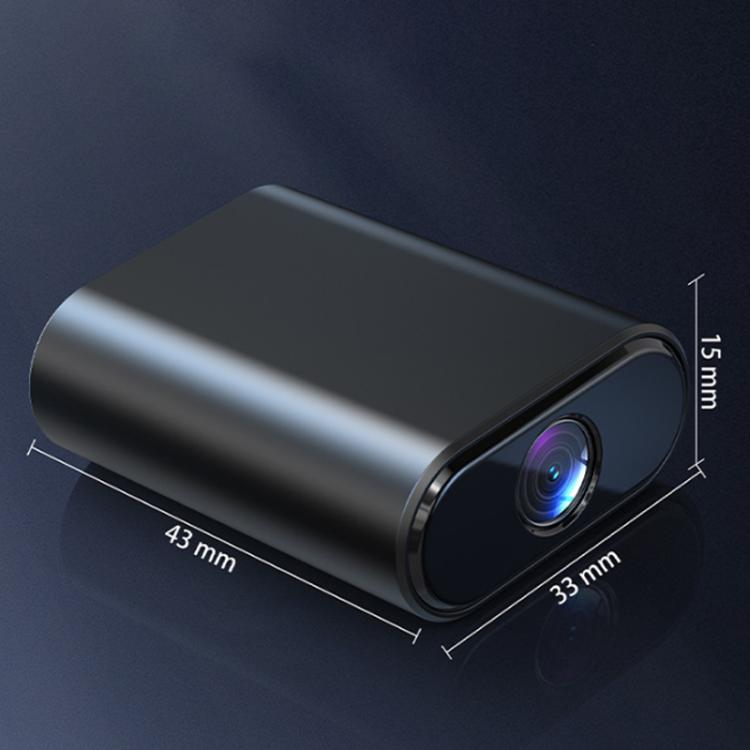 Mini smart WiFi camera side view with front lens, compact body size