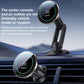 Black magnetic wireless car charger holder with glowing ring charging pad and vent clip