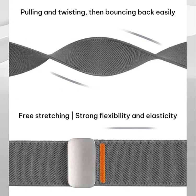 Dark gray stretch nylon watch band with magnetic buckle