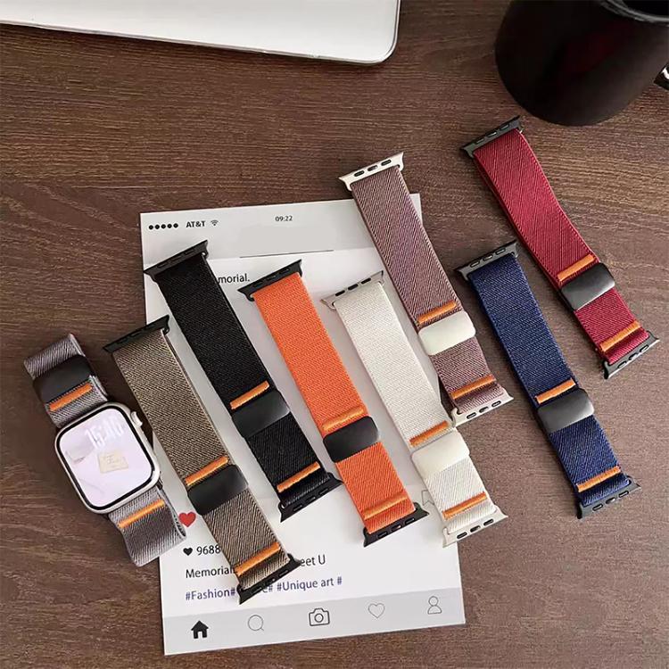 Elastic nylon watch bands in assorted colors with magnetic buckles