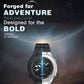 Silver and black luminous outdoor sports watch with digital display and rubber strap