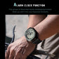 Black outdoor sports watch on wrist with digital display and rubber strap